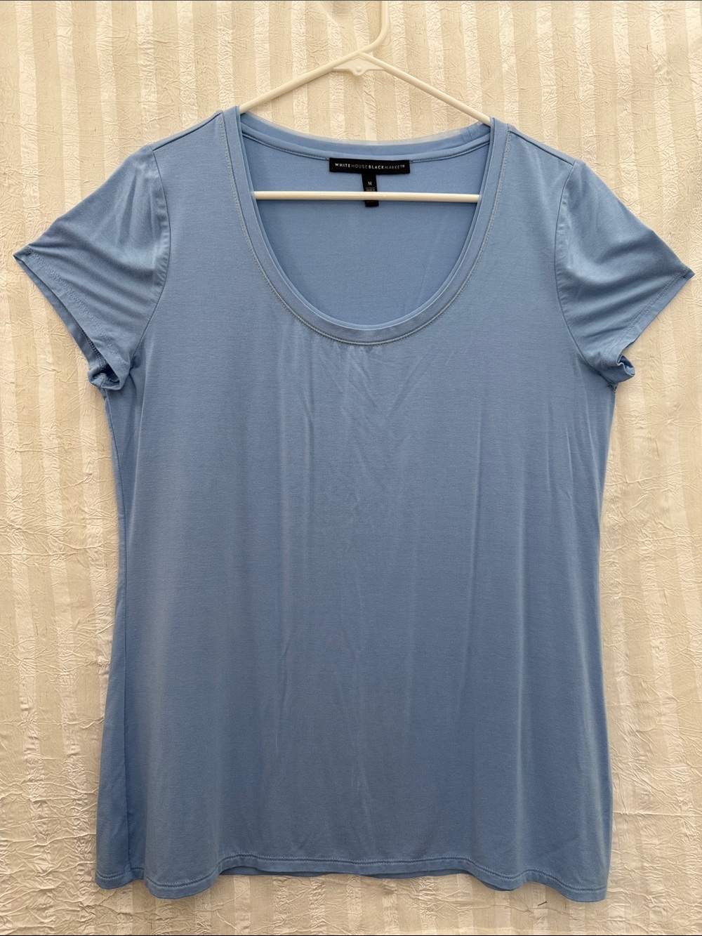 White House Black Market Sky Blue Scoop Neck Short Sleeve Tee -Size Medium